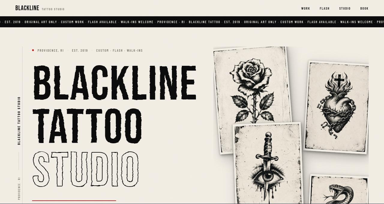 Blackline editorial tattoo studio